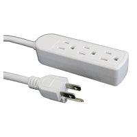 Indoor elec.ext.3 outlets 3'white