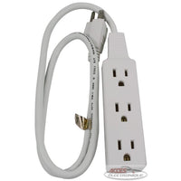 Indoor elec.ext.3 outlets 7'white