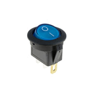 Round rocker switch 10A blue lamp 12vdc