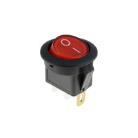 Round rocker switch 10A red lamp 12vdc