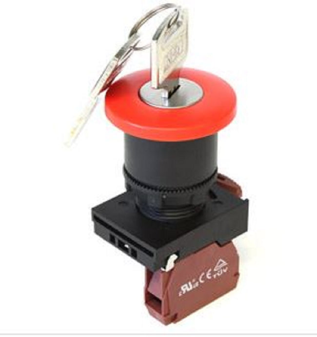 Push Button Key Swith With Red Mushroom Head